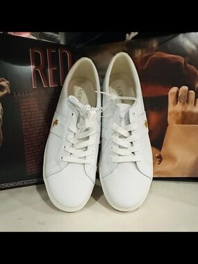 White Lauren Ralph Lauren Leather Sneakers